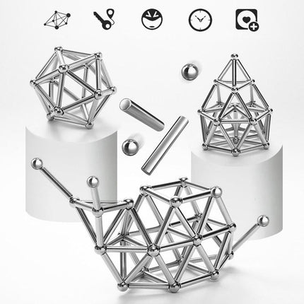 Creative Magnetic Building Set | Magnetic Building Blocks with 72 Sticks & 54 Balls | Engaging DIY Toys for Imagination and Stress Relief 1