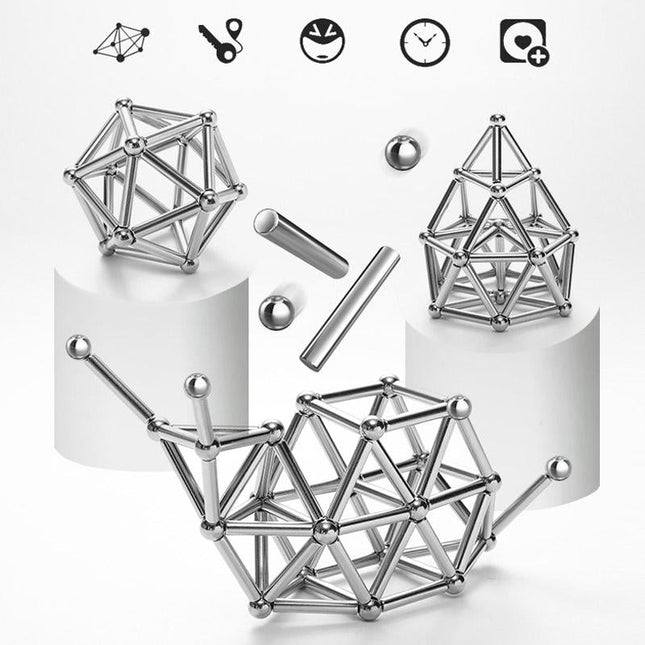 Creative Magnetic Building Set | Magnetic Building Blocks with 72 Sticks & 54 Balls | Engaging DIY Toys for Imagination and Stress Relief 1