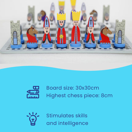 Creative Play | Educational Wooden Chess Set with Colorful Pieces | Engaging Game for Strategic Thinking Development 8