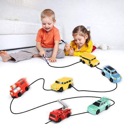 Creative Playset | Inductive Line Following Toy Car with Drawing Pen | Interactive Fun for Kids 3+ 4
