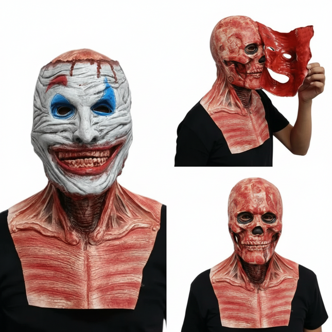 Creepy Clown | Scary Halloween Mask with Removable Layer | Full Face Design for Terrifying Costume Looks 1