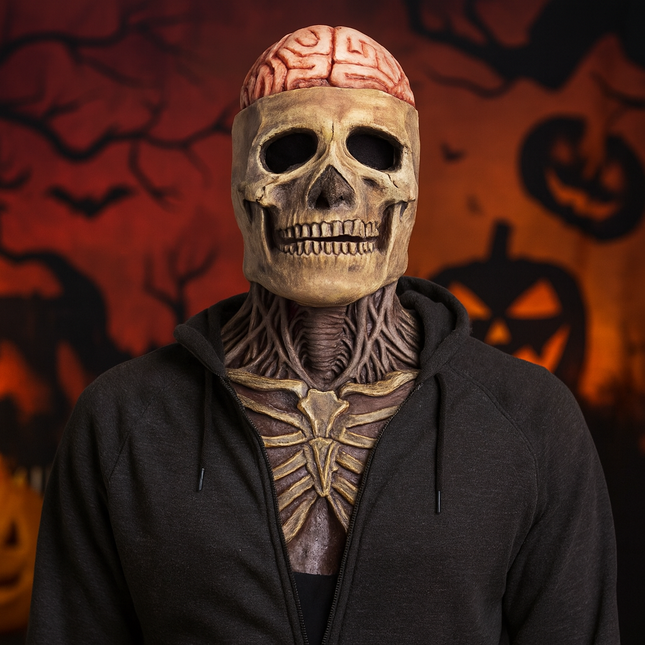 Creepy Skeleton Mask | Realistic Skull Mask with Moving Jaw for Halloween Fun 0