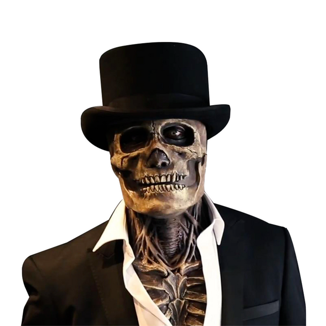 Creepy Skeleton Mask | Realistic Skull Mask with Moving Jaw for Halloween Fun 1