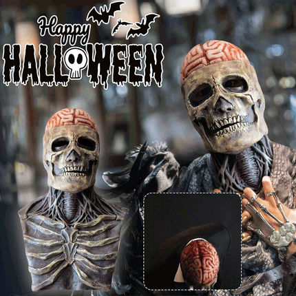 Creepy Skeleton Mask | Realistic Skull Mask with Moving Jaw for Halloween Fun 2