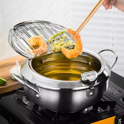 Crispy Fryer | Stainless Steel Deep Fryer with Thermometer & Draining Rack | Perfect for Home Cooking 4