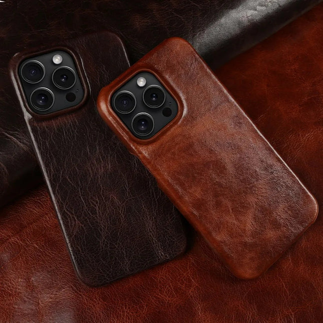 Crownline | Handcrafted iPhone Case in Genuine Cowhide Leather with Secure Grip | Sleek Design for Classic Protection 1