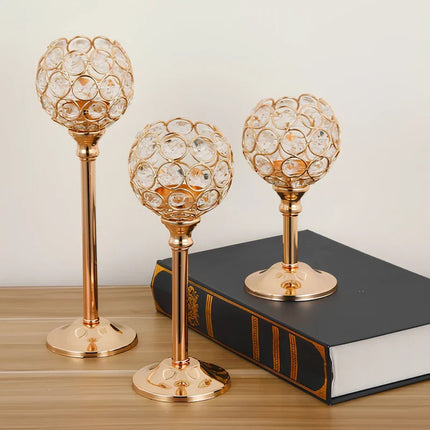 Crystal Candle Holders Set with Faceted Glass Design | Vintage-Inspired Lighting for Romantic Evenings