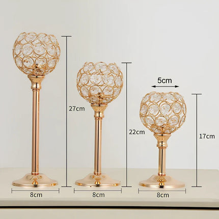 Crystal Candle Holders Set with Faceted Glass Design | Vintage-Inspired Lighting for Romantic Evenings