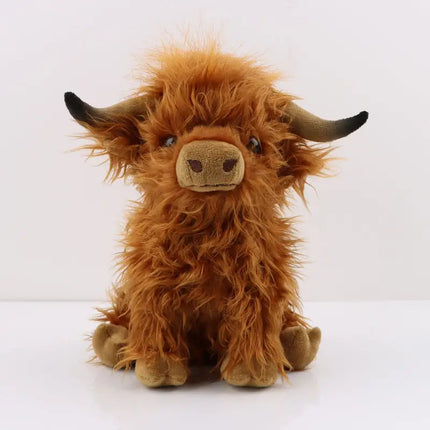 Highland Cow Stuffed Animal, Highland Cow Plush Toy for Kids and Adults, Soft Cow Plushies for Sleep and Comfort