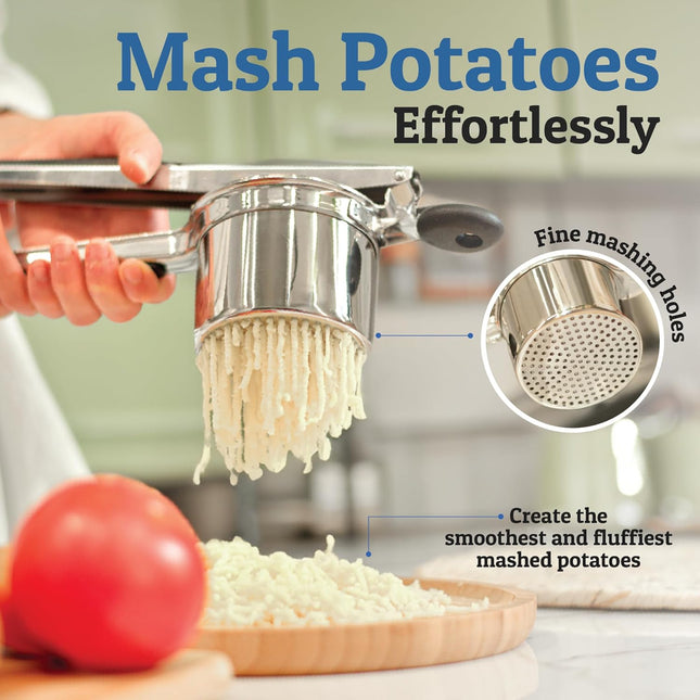 Culinary Essentials | Stainless Steel Potato Ricer with Large Capacity | Effortless Mashed Potatoes for Family Meals 1