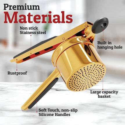 Culinary Master | Heavy Stainless Steel Potato Masher with 15oz Capacity | Durable Tool for Perfectly Smooth Mashed Potatoes 4