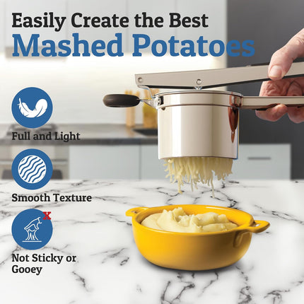 Culinary Master | Heavy Stainless Steel Potato Masher with 15oz Capacity | Durable Tool for Perfectly Smooth Mashed Potatoes 7