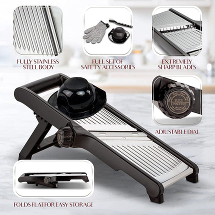 Culinary Master | Vegetable Slicer with Stainless Steel Blade & Safety Gloves | Precise Cutting Tool for Effortless Meal Prep 2