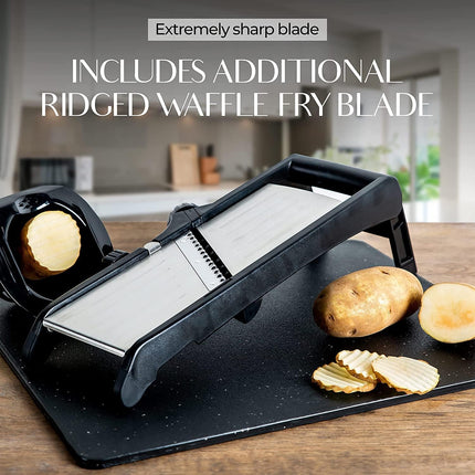 Culinary Master | Vegetable Slicer with Stainless Steel Blade & Safety Gloves | Precise Cutting Tool for Effortless Meal Prep 3
