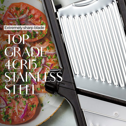 Culinary Master | Vegetable Slicer with Stainless Steel Blade & Safety Gloves | Precise Cutting Tool for Effortless Meal Prep 4