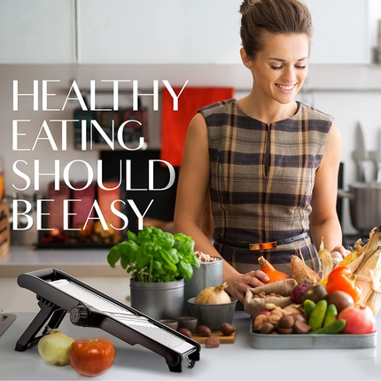Culinary Master | Vegetable Slicer with Stainless Steel Blade & Safety Gloves | Precise Cutting Tool for Effortless Meal Prep 6
