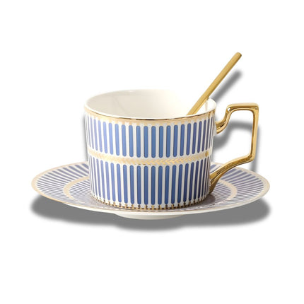Tea Cup Set with Saucer and Spoon, Nordic Teacup for Afternoon Tea
