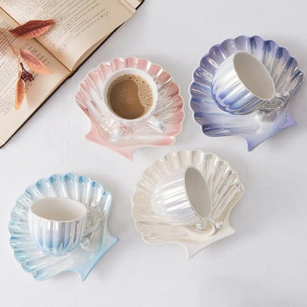 Coffee Cup and Saucer Set, Iridescent Tea Cup and Saucer – image 7