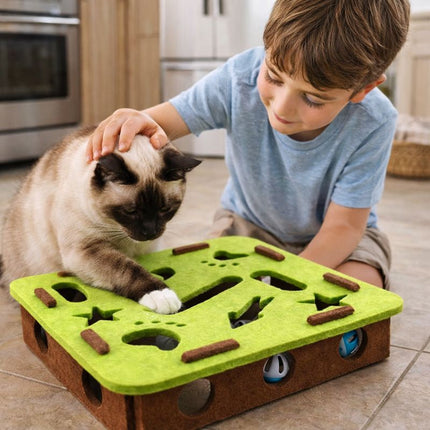 Curious Cat | Interactive Cat Toy with Hidden Ball & Soft Tunnels | Engaging Play for Indoor Cats 2