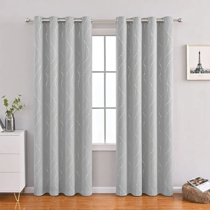 Living Room Curtains with Wave Pattern, Blackout Drapes – image 6