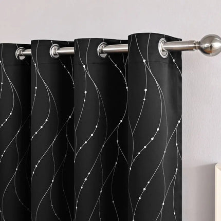 Blackout Curtains for Bedroom, Living Room Curtains with Wave Pattern – image 10
