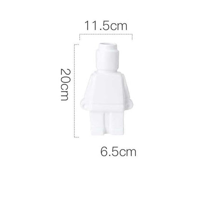 Flower Vase for Bookshelf Decor, Building Block Figure Flower Vase in Resin – image 7