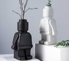 Flower Vase for Bookshelf Decor, Building Block Figure Flower Vase in Resin