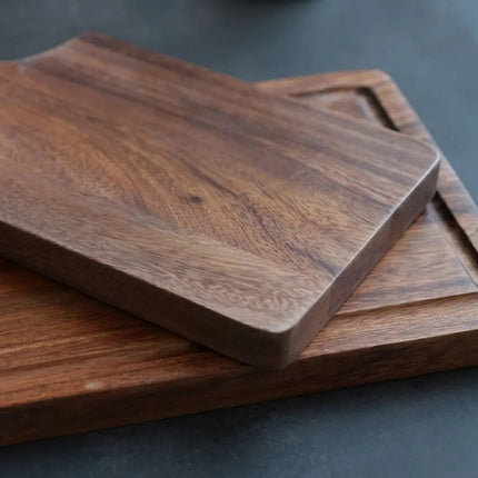 Wooden Cutting Board with Handle, Solid Wood Chopping Board with Leather Loop