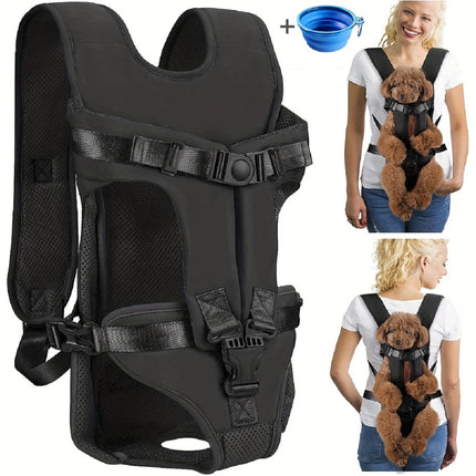 Dog Backpack Carrier, Front Dog Carrier Backpack for Small and Medium Dogs, Pet Carrier with Breathable Mesh for Hiking