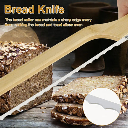 Serrated Bread Knife with Wooden Handle, Cake Knife for Pastries – image 5