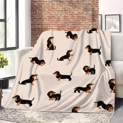 Dachshund Collection | Fleece Throw Blanket with Charming Design | Cozy Comfort for Pet Lovers 1
