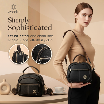 Daily Crossbody Bag | Stylish PU Leather Purse with Five Organized Pockets | Lightweight & Easy to Clean for Effortless Everyday Use 2