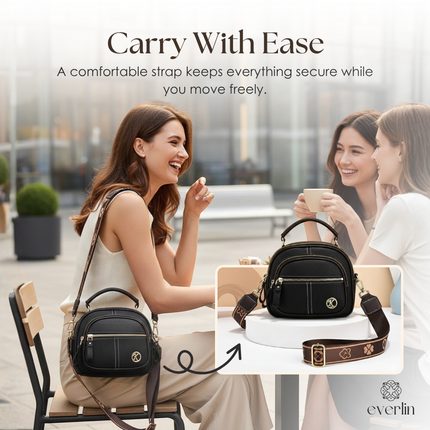 Daily Crossbody Bag | Stylish PU Leather Purse with Five Organized Pockets | Lightweight & Easy to Clean for Effortless Everyday Use 3
