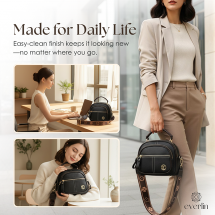 Daily Crossbody Bag | Stylish PU Leather Purse with Five Organized Pockets | Lightweight & Easy to Clean for Effortless Everyday Use 4