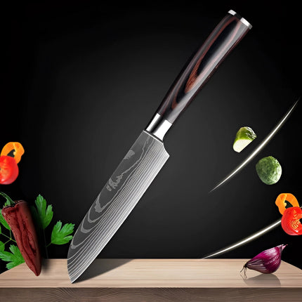 Damascus Steel Chef Knife Set with Ergonomic Wood Handles | Precision Blades for Effortless Culinary Control 12