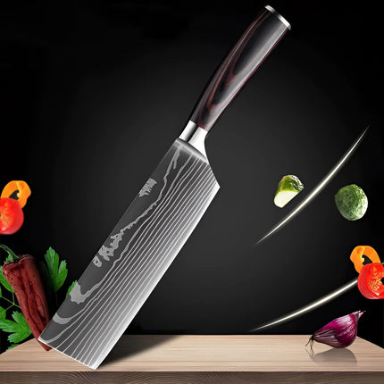 Damascus Steel Chef Knife Set with Ergonomic Wood Handles | Precision Blades for Effortless Culinary Control 13