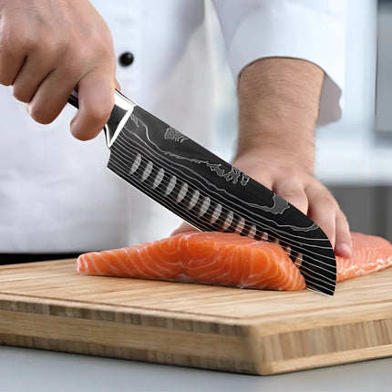 Damascus Steel Chef Knife Set with Ergonomic Wood Handles | Precision Blades for Effortless Culinary Control 2