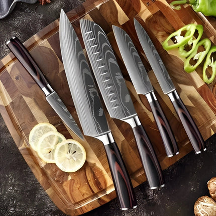 Damascus Steel Chef Knife Set with Ergonomic Wood Handles | Precision Blades for Effortless Culinary Control 7
