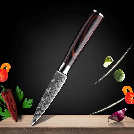 Damascus Steel Chef Knife Set with Ergonomic Wood Handles | Precision Blades for Effortless Culinary Control 9