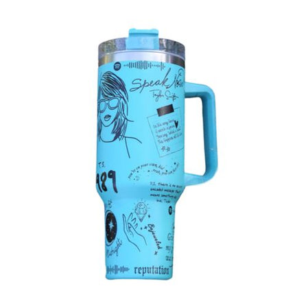 Stainless Steel Tumbler with Handle and Straw, Insulated Tumbler with Flip Lid – image 14