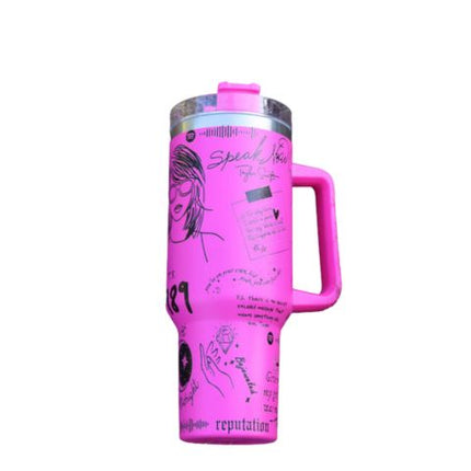 Stainless Steel Tumbler with Handle and Straw, Coffee Tumbler – image 11
