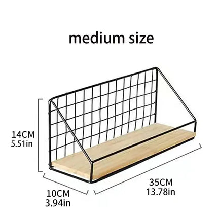 Modern Wall Shelf, Metal and Wood Wall Mounted Shelf – image 8