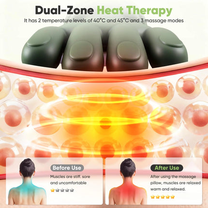 Deep Kneading Neck Massager with Electric Heat & 3 Intensity Modes | Portable Pillow for Ultimate Relaxation 6