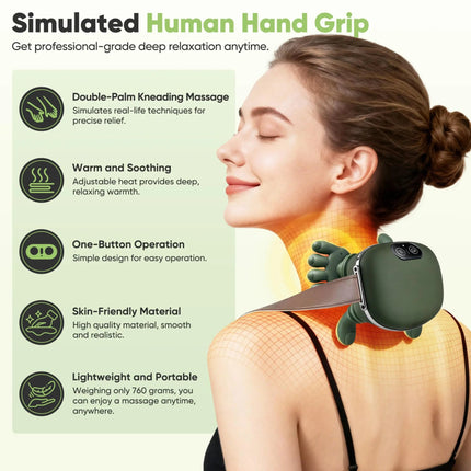 Deep Kneading Neck Massager with Electric Heat & 3 Intensity Modes | Portable Pillow for Ultimate Relaxation 7