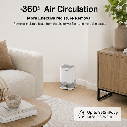 Mini Dehumidifier for Small Room, Compact Bedroom Dehumidifier for Moisture Control