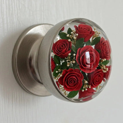 Screw On Door Knob with 3D Pattern, Interior Door Handle for Bedroom and Bathroom – image 9