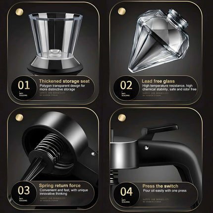 Olive Oil Dispenser, Diamond Sauce Bottle for Vinegar – image 6