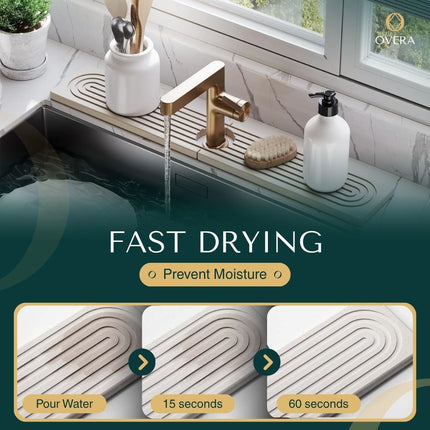 Diatomite Sink Mat | Super-Absorbent Kitchen Sink Protector with Stylish Design | Instant Spill Cleanup for Dry Counters 4
