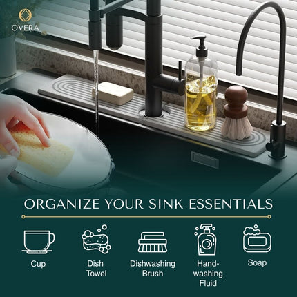 Diatomite Sink Mat | Super-Absorbent Kitchen Sink Protector with Stylish Design | Instant Spill Cleanup for Dry Counters 6