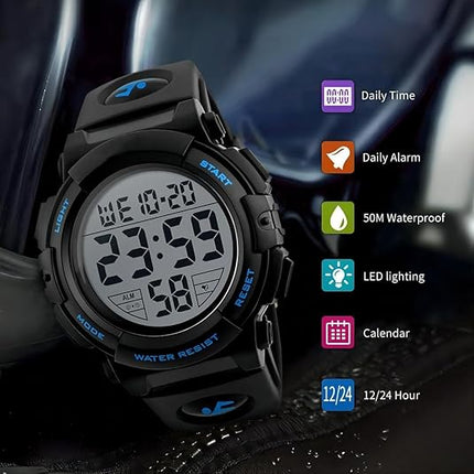 Digital Sports Watch | Waterproof Design with Large LED Display | Military-Grade Durability for Outdoor Adventures 2